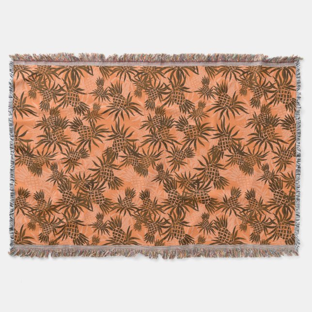 Manta Tejida Pineapple Camo Hawaiian Throw Blanket (Anverso)