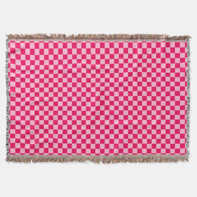 Manta Tejida Pink Combination Classic Checkerboard by STaylor (Anverso)