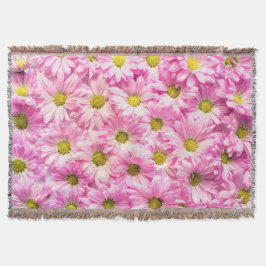 Manta Tejida Pink Daisies Throw Blanket