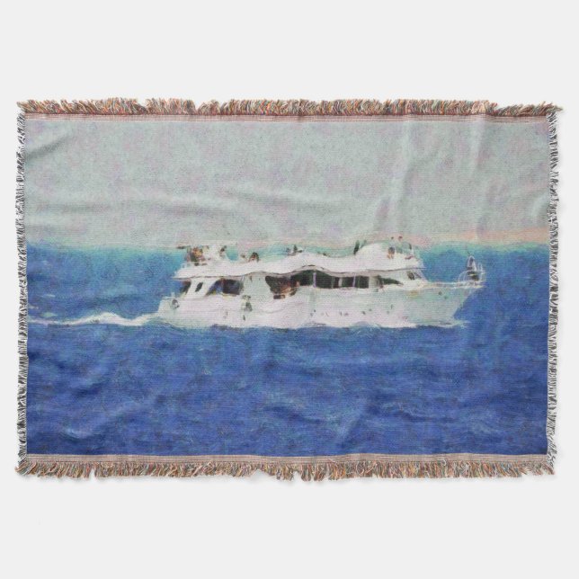 Manta Tejida Pintura de barco (Anverso)