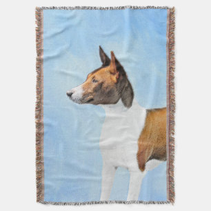 Manta Tejida Pintura de Basenji - Arte original muy bonito