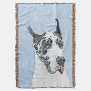 Manta Tejida Pintura de Great Dane (Harlequin) - Arte original