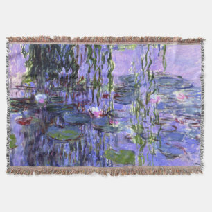 Manta Tejida Pintura de la flor de los lirios de agua del