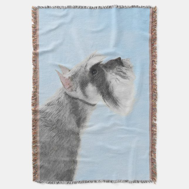 Manta Tejida Pintura Schnauzer (gigante, estándar) - Arte de pe (Frente vertical)