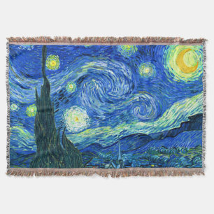 Manta Tejida PixDezines vincent van gogh/noche estrellada