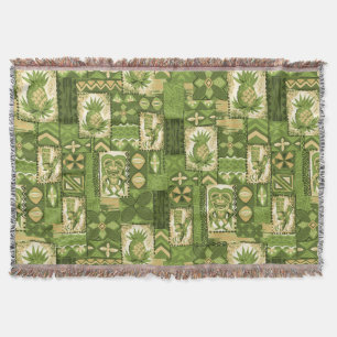 Manta Tejida Pomaika’i Tiki Hawaii Vintage Tapa