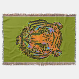 Manta Tejida Pop Art TIGER HEAD + tu trasero. e ideas