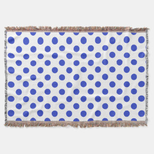 Manta Tejida Pos reales de polka azul
