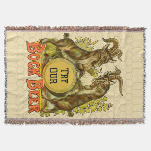 Manta Tejida Póster de cerveza Bock vintage: Salón de bar antig