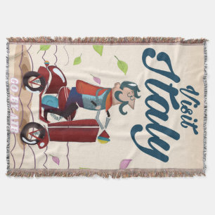 Manta Tejida Poster de motocicleta personalizado retro italiano