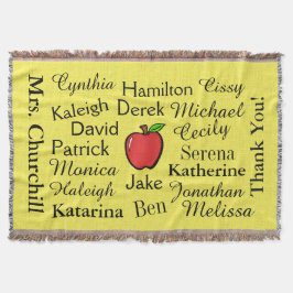 Manta Tejida Profesora personalizada Gracias a Throw Blanket