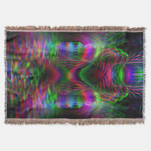 Manta Tejida Psicodelic Rainbow Love Hearven Throw Blanket