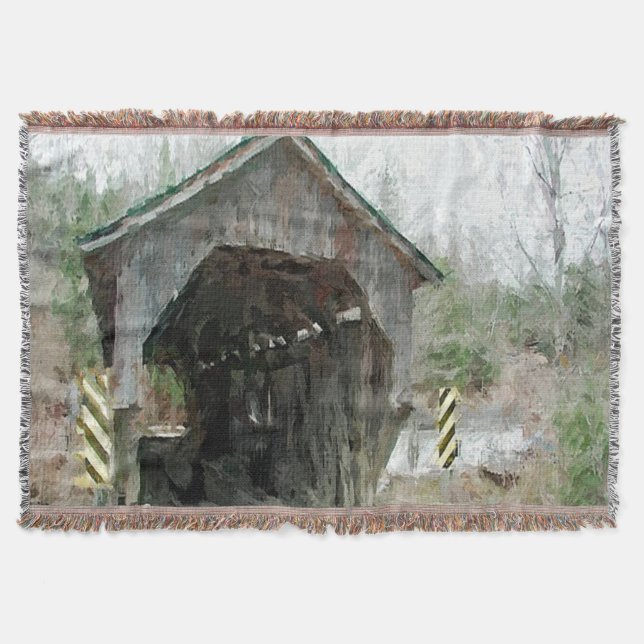 Manta Tejida Puente cubierto de madera (Anverso)