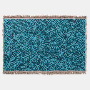 Manta Tejida Puntos al azar - Azul cielo en negro