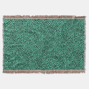 Manta Tejida Puntos al azar - Turquesa en negro