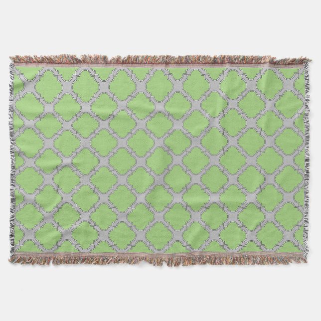 Manta Tejida Quatrefoil verde (Anverso)