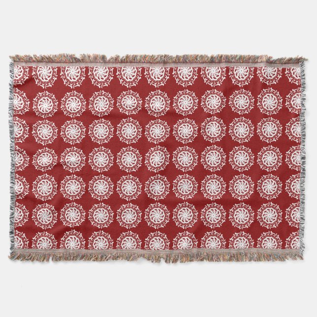 Manta Tejida Raspberry Mandala (Anverso)