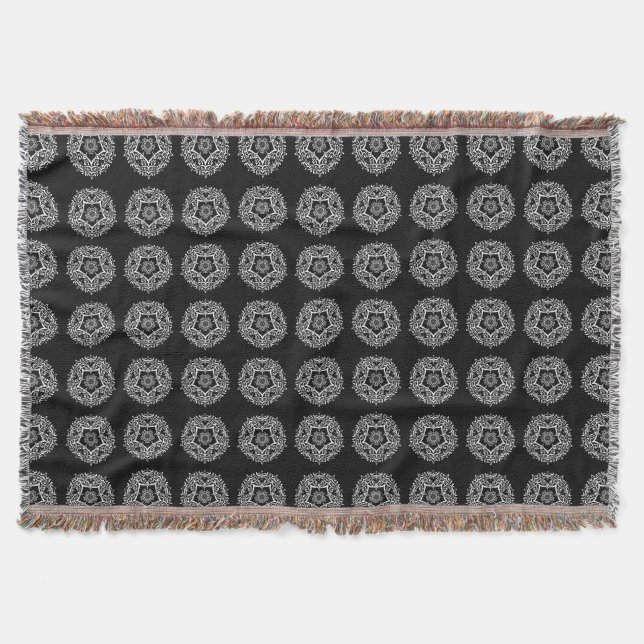 Manta Tejida Raven Mandala (Anverso)