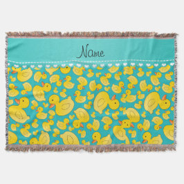 Manta Tejida Raya azul de los rubberducks conocidos de encargo