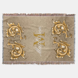 Manta Tejida Regal Laures Golden Scroll - Nombre de familia