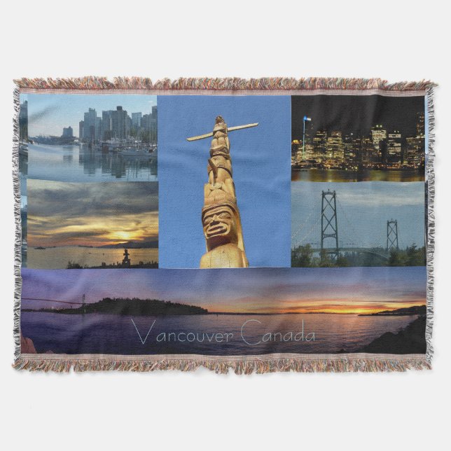 Manta Tejida Regalo de recuerdo de Vancouver Blanket Vancouver (Anverso)