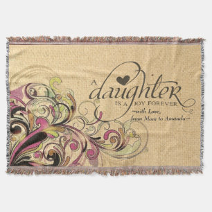 Manta Tejida Regalo personalizado para burrega floral de hija r