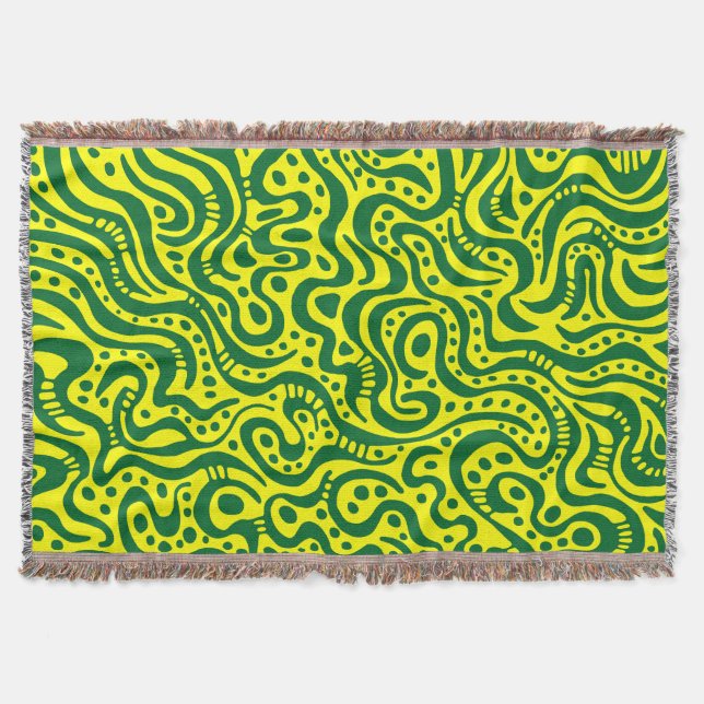 Manta Tejida Resumen 041211 -Verde forestal con amarillo (Anverso)