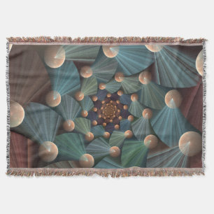 Manta Tejida Resumen de arte fractal con pizarra marrón profund