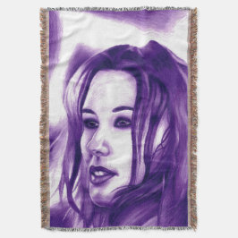 Manta Tejida Retrato de mujer púrpura original