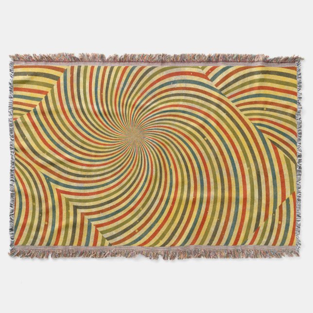 Manta Tejida Retro Grunge Swirl + tu idea (Anverso)