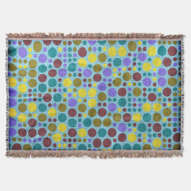 Manta Tejida Retro Polka Dot Pintado Lienzo #5 (Anverso)