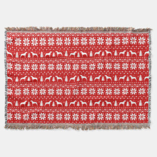 Manta Tejida Rhodesian Ridgeback siluetea el modelo del navidad