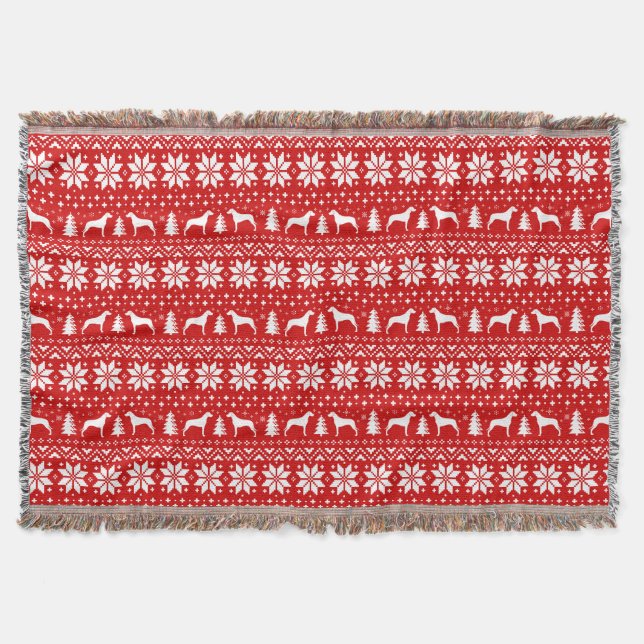 Manta Tejida Rhodesian Ridgeback siluetea el modelo del navidad (Anverso)