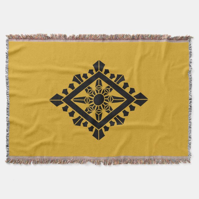 Manta Tejida Rombic dharma chakra (Anverso)