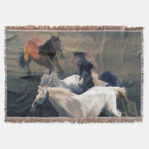Manta Tejida Rompiendo - Caballos salvajes