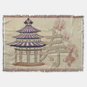 Manta Tejida Rosa Pagoda Mixed Media Oriental