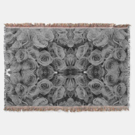 Manta Tejida Rosas grises, foto floral gris