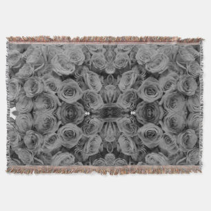 Manta Tejida Rosas grises, foto floral gris