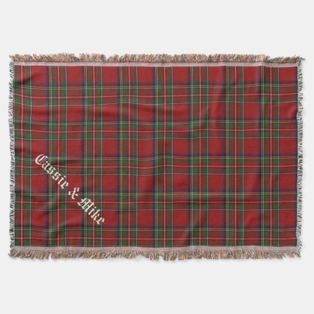 Manta Tejida Royal Stewart Tartan Plaid Personalizado Throw Bla (Anverso)