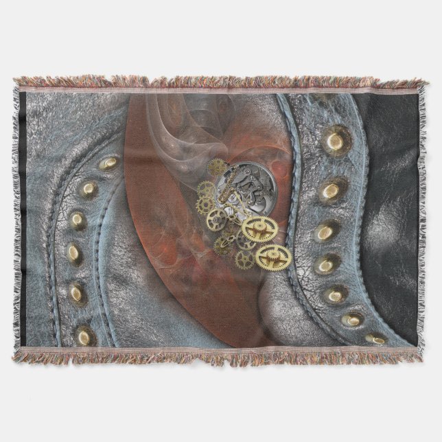 Manta Tejida Ruedas de tiempo sobre cuero