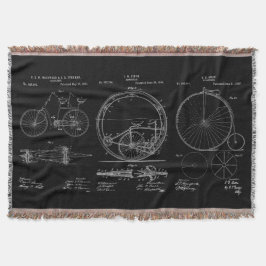 Manta Tejida Rustic Tira Patentes De Bicicleta Azul