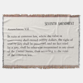 Manta Tejida Séptima Enmienda a la Constitución Carta de Derech