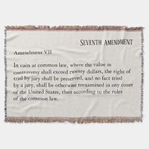 Manta Tejida Séptima Enmienda a la Constitución Carta de Derech