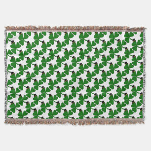 Manta Tejida Shamrock irlandés