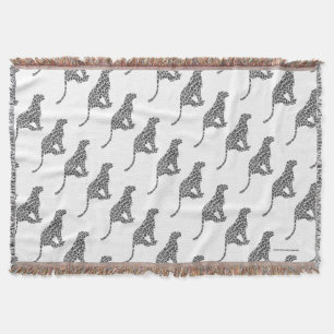 Manta Tejida Silhouette de Gris y Gris claro Leopardo