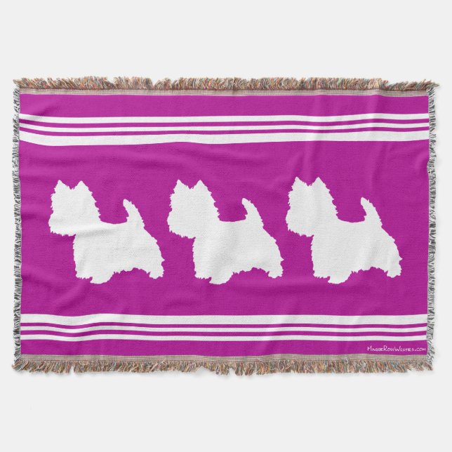 Manta Tejida Silueta Westie (Anverso)