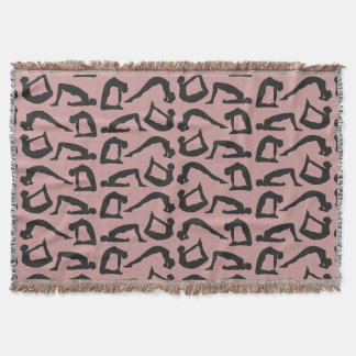 Manta Tejida Siluetas de posiciones de yoga