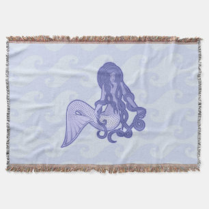 Manta Tejida Sitting Mermaid Blue