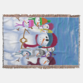 Manta Tejida Snowmen lindo y caprichoso