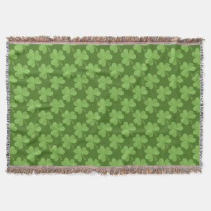 Manta Tejida St. Patrick Shamrock Clovers Green Pattern Irlanda